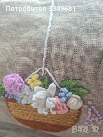 Ленена чанта (плик)с ръчна бродерия , снимка 6 - Чанти - 54174666