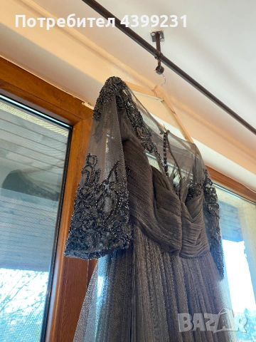 Луксозна бална рокля с тюл и дантела – елегантен силует, M, снимка 3 - Рокли - 54203135