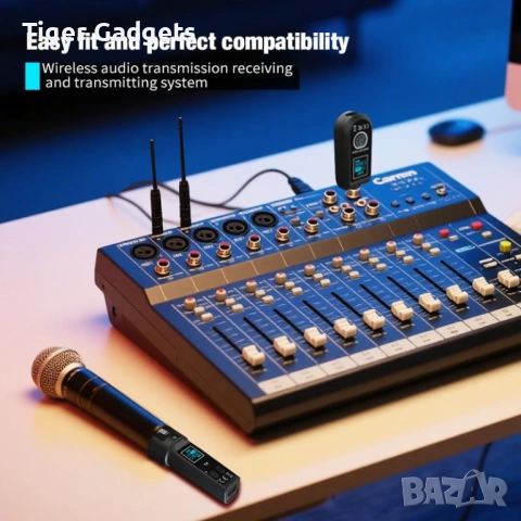 Upgrade D Version 2.4GHz Wireless XLR Transmitter & Receiver – безжична система за микрофони, миксер, снимка 6 - Други - 54620384