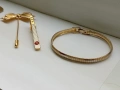 Vintage лот от обеци, гривна, брошка-игла и щипка. , снимка 4