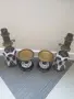Франця 19ти век/чифт2бр 57см/стари барокови порцеланови газени лампи/кобалт-злато, снимка 2