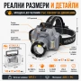 Мощен акумулаторен LED челник със сензор къмпинг лампа фенер за глава лов риболов къмпинг палатка, снимка 4