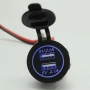 Двоен USB адаптер за вграждане 2x2.1A, 12V/24V, водоустойчив панел за камион, АТВ, лодка 10035, снимка 13