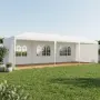 Градинска бяла шатра 3x9 м - Водоустойчив павилион с 8 стени, прозорци и метална конструкция, снимка 1