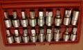 TRIDENT TOOLS 18бр. 3/8" DRAIN PLUG KEY SET вложки камъни комплект, снимка 7