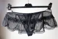 C&A Lingerie черна ефирна тюлена мини пола с вградени прашки, снимка 2