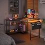 L бюро Coleshome LED 120x80 с контакти черно, снимка 9