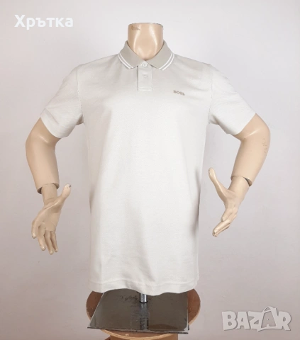 Hugo Boss Peoxfordnew - Оригинална мъжка тениска с яка р-р L/XL, снимка 4 - Тениски - 54151659