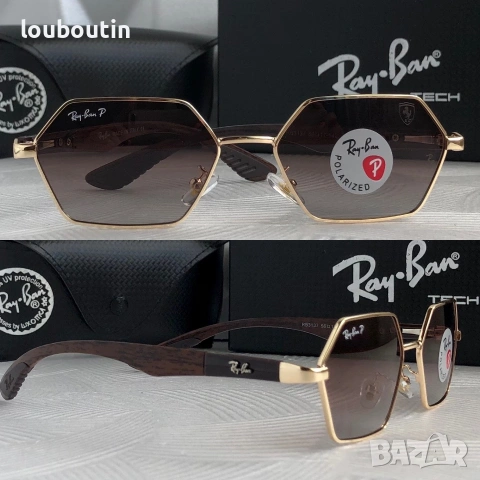 Ray Ban Ferrari Mъжки слънчеви очила осмоъгълни с поляризация, снимка 3 - Слънчеви и диоптрични очила - 55148994