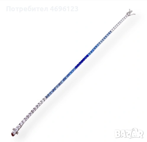 Сребърна Тенис Гривна, снимка 6 - Гривни - 54004783