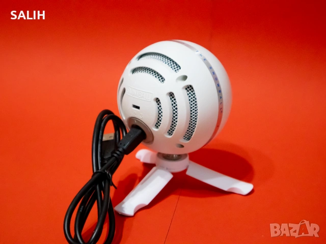 Blue Snowball Pro White Бял USB Микрофон за стрийминг, подкаст, гейминг, запис, влог, снимка 3 - Микрофони - 55244190