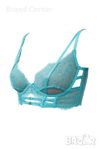 Hunkemöller дамски сутиен 80D – тюркоазена дантела с ефектен дизайн, снимка 2 - Бельо - 54518720