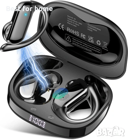 Безжични Bluetooth 5.4 слушалки с отворени уши и кукички за уши, 32H HiFi стерео слушалки