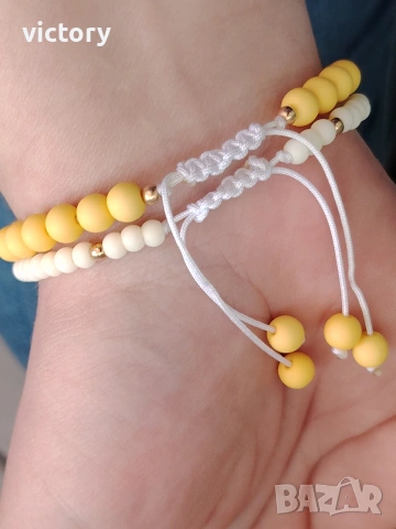 🌼 Комплект 2 гривни с маргаритка – Daisy Set 🌼, снимка 5 - Гривни - 54219372