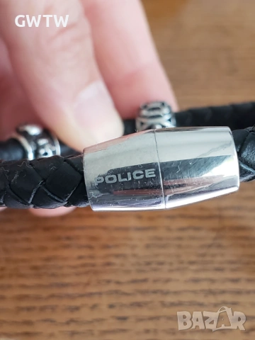 Гривна естествена кожа Police, снимка 4 - Гривни - 54557937