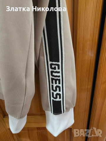 Мъжки суичър бежов GUESS, снимка 4 - Спортни дрехи, екипи - 54664655