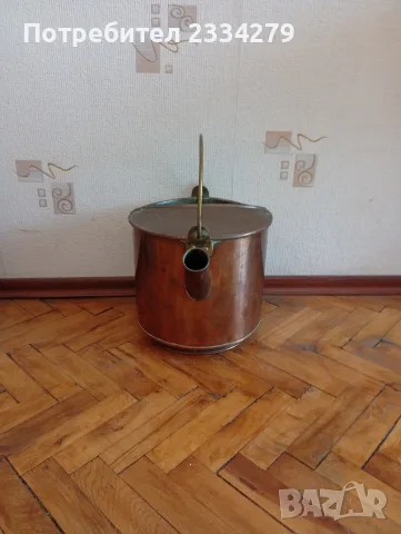 Английска стара медна лейка, съд за течности., снимка 3 - Антикварни и старинни предмети - 55383056