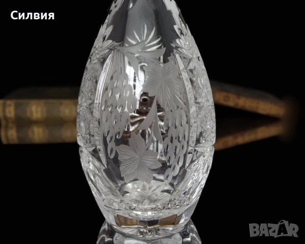 Кристален декантер , снимка 3 - Антикварни и старинни предмети - 55075817