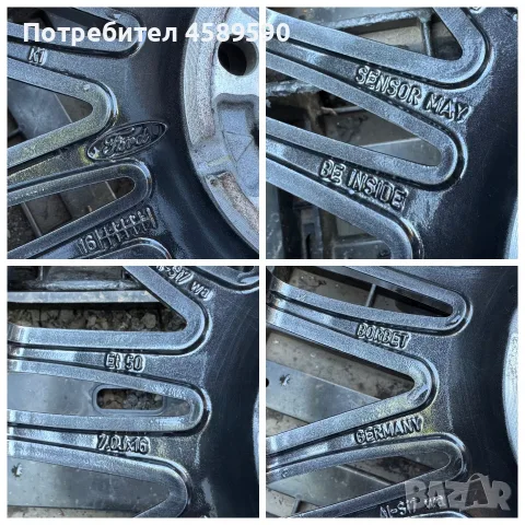 4бр.Алуминиеви джанти BORBET 16цола 5x108+ДАТЧИЦИ за Ford Focus,Kuga,Connect,Mondeo,Puma,C-Max, снимка 17 - Гуми и джанти - 55582814