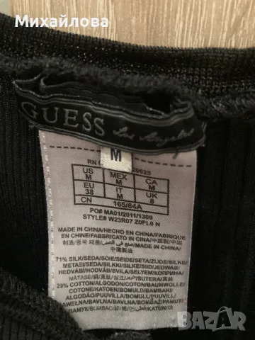 Черен топ на Guess, размер М, снимка 4 - Потници - 55496369