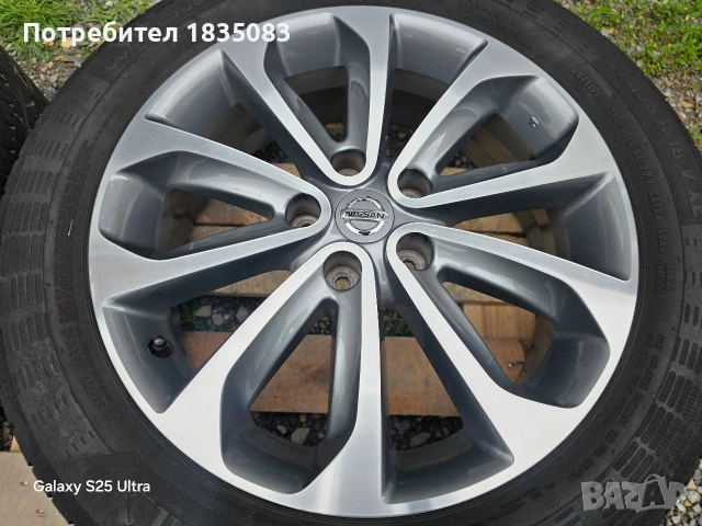 Летш джанти 18ки 5х114.3 Nissan + летни гуми 215/55/18 Continental, снимка 7 - Гуми и джанти - 54641094
