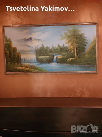 Голяма Ръчно Рисувана Картина (60x120 см) с ЧИСТО НОВА Модерна Рамка, снимка 2 - Картини - 55346174