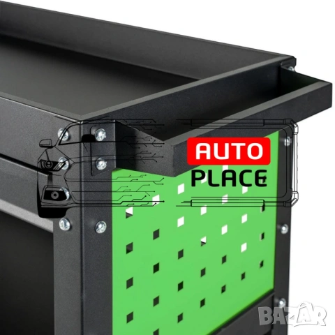 Количка за инструменти с 3 рафта, поставка за отвертки и чекмедже HAWEK, снимка 5 - Други инструменти - 53968883