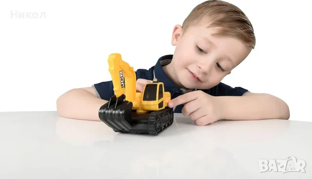JCB багер със светлина и звук, с ръчно задвижвано рамо и лопата, снимка 4 - Коли, камиони, мотори, писти - 55697544