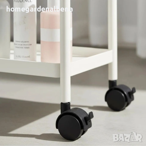 Компактна количка-етажерка за баня и кухня с колела – многофункционална, снимка 7 - Етажерки - 54166640