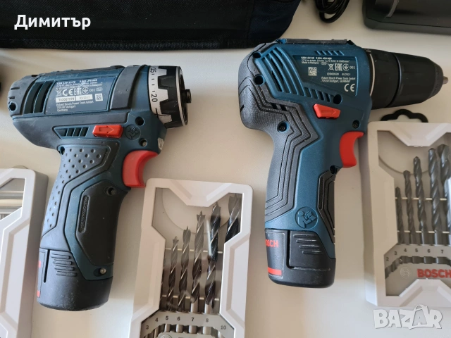 Комплект два винтоверта зарядно и батерии Bosch GSR 12V-15 FC и GSR 12V-30, снимка 7 - Винтоверти - 55088411