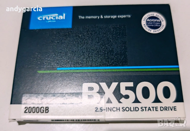 2TB SSD Crucial BX500 2000GB SATA 6Gb/s 2.5 скорост на четене/запис - 540/500 MB/s. диск 2тб 2ТБ, снимка 3 - Твърди дискове - 54574769