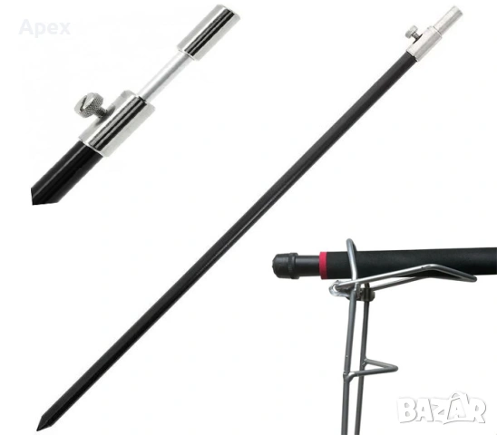 Телескопични Колчета 58-108см с резба 9мм за Сигнализатор.Сгъваема Стойка за Въдица 2 Шипа за Плувка, снимка 3 - Екипировка - 54176398