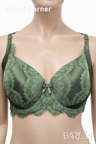 Hunkemöller луксозен комплект бельо в зелено – сутиен 75F + прашка 2XL, снимка 2 - Бельо - 54551517