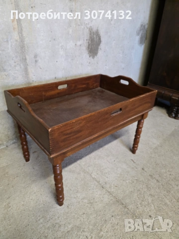 Дървена маса/поднос в ретро стил, снимка 3 - Маси - 54306042