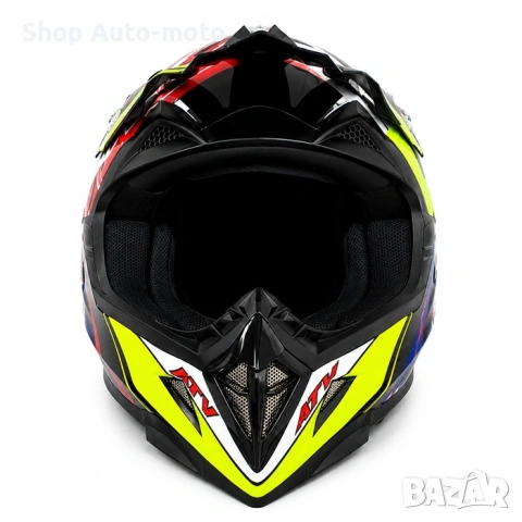 Кросова каска Automat, За ендуро, мотор, Атв и вело, XS/S/M/L и XL, Син с жълт, снимка 3 - Аксесоари и консумативи - 54598664