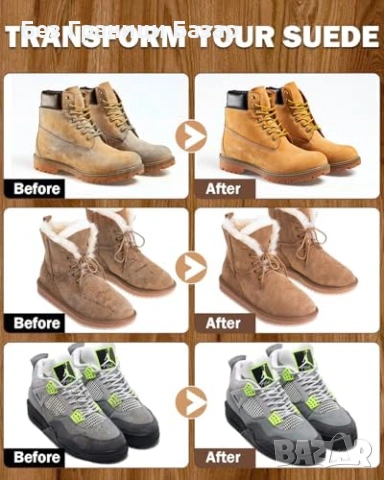 Нов Почистващ комплект за обувки велур и набук 200 мл с четка и кърпа, снимка 4 - Други стоки за дома - 54151203