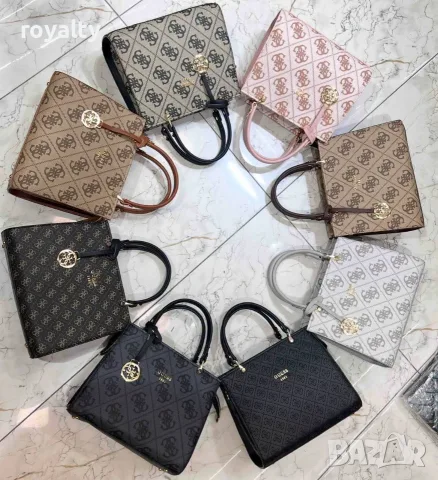 Guess Нова Дамска Кожена Чанта Различни Цветове 