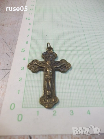 Кръст бронзов с разпятието - 10,84 гр., снимка 2 - Колекции - 54341823