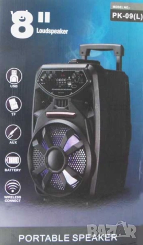 Преносим Bluetooth високоговорител с вход за микрофон PK-09(L), снимка 6 - Bluetooth тонколони - 54826954