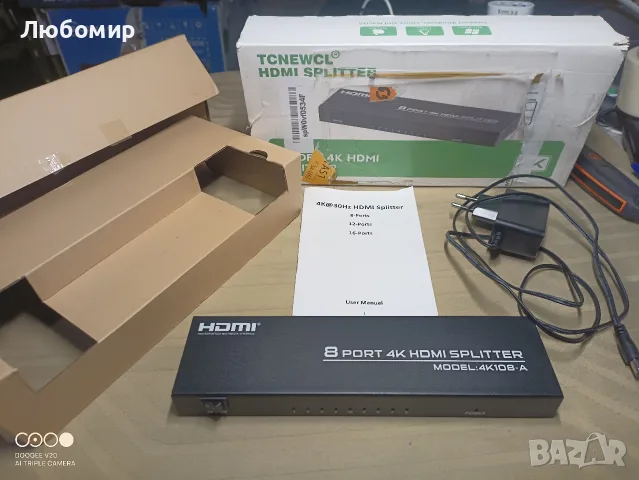 TCNEWCL 4K HDMI сплитер 1 към 8 едновременни изхода 1 x 8 HDMI видео и аудио , снимка 7 - Приемници и антени - 55646653