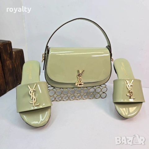 Yves Saint Laurent Дамски Чехли + Чанта Различни Цветове YSL, снимка 6 - Чехли - 55025838