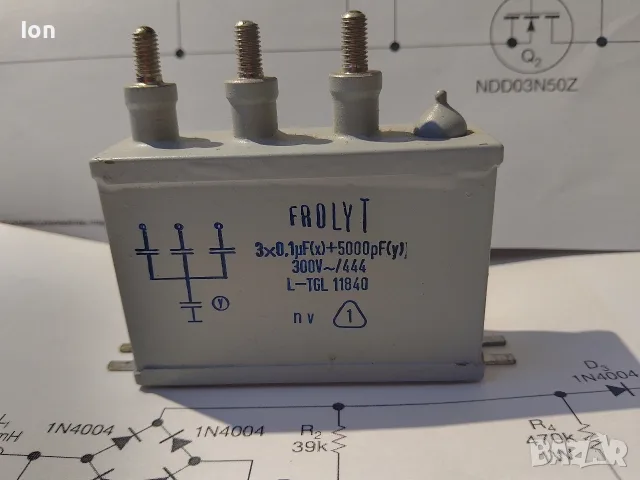 RIFA PHZ9004 X2 3 х 1.0uF/300Vас Plastic Film Capacitor + 3 х 0.1uF+5nF/300Vac, снимка 4 - Друга електроника - 32114726