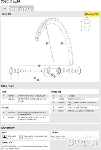 Капли Mavic Cosmic Elite, снимка 8 - Части за велосипеди - 54413664