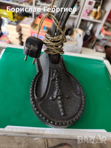 Стара нощна лампа с емайл, снимка 4 - Антикварни и старинни предмети - 53982387