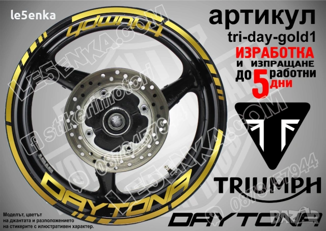 Triumph Daytona кантове и надписи за джанти, снимка 4 - Аксесоари и консумативи - 43157316