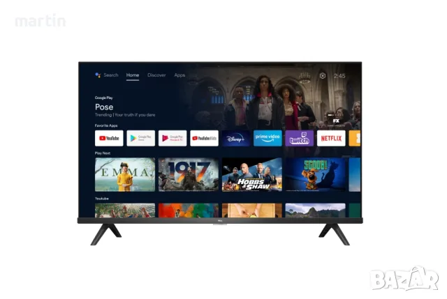 Телевизор TCL LED 40S6200, 40" (101 см), Smart Android TV, Full HD, снимка 2 - Телевизори - 55467271