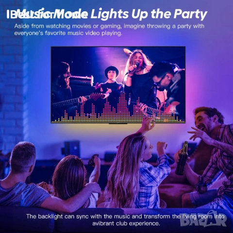 D1 PRO Комплект за подсветка с LED осветление в реално време за телевизор с размер 32-120 инча, снимка 5 - Лампиони - 54542057