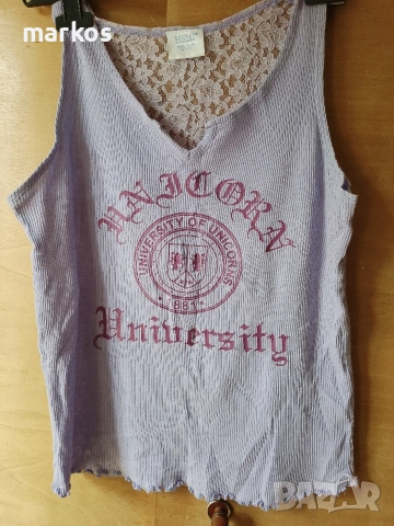 Лилав летен топ с дантелен гръб / Lilac Lace Back Tank Top - Size M/L