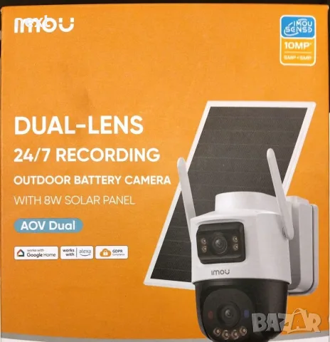 IMOU AOV Dual PT 10MP 4G (SIM) камера за видеонаблюдение с батерия и соларен панел, снимка 7 - IP камери - 55309313