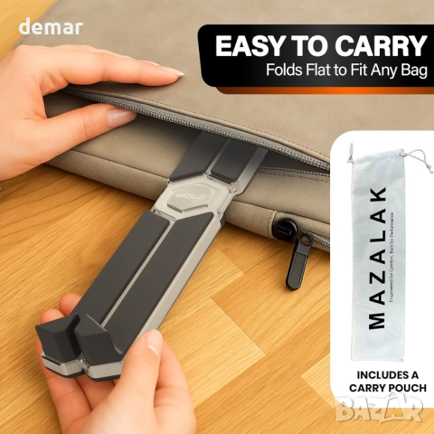 Регулируема стойка за лаптоп 11"–18.4" – Висококачествена ергономична алуминиева, снимка 6 - Други - 53983292